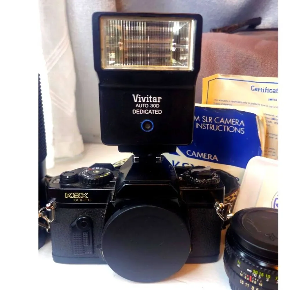Sears KSX Super 35mm SLR | Complete Vintage Camera Set w/ Lenses & Ephemera
